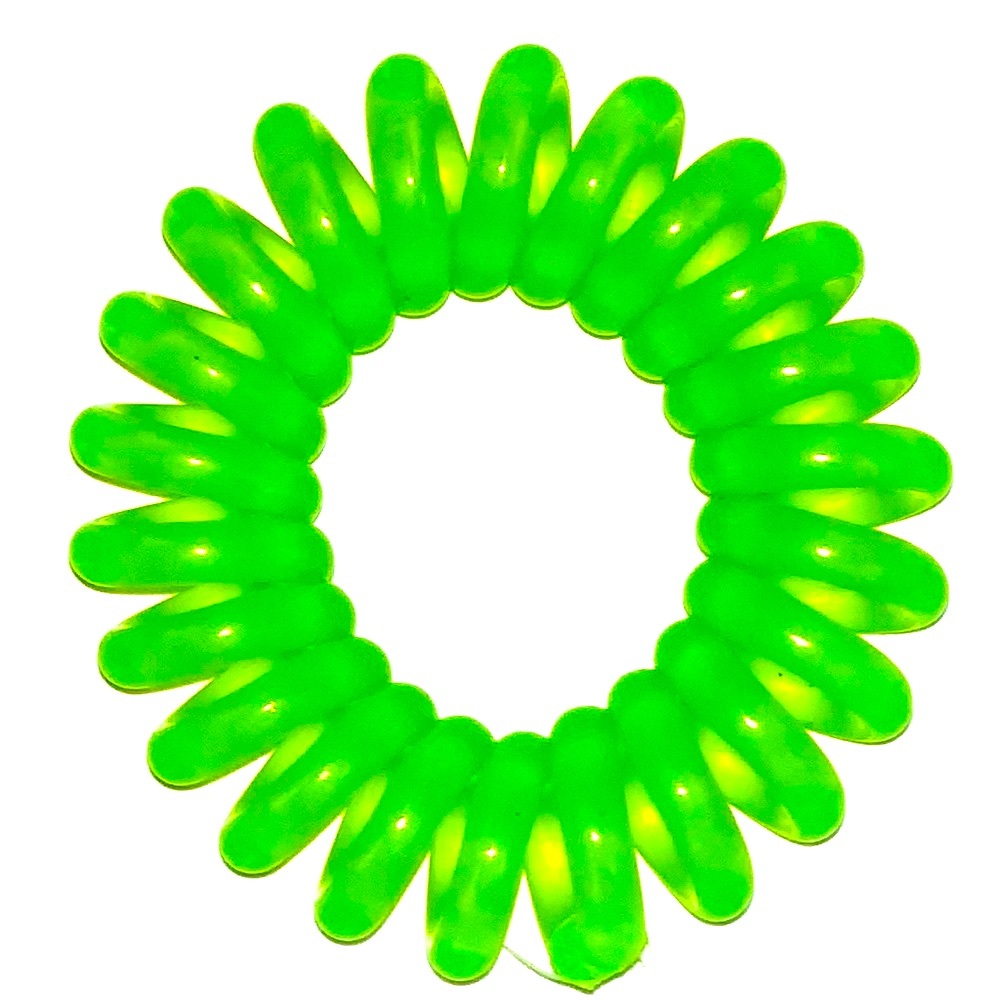 🔥25 Neon Green Hair Ties Spiral Coil Tangle-Free Tele Hair Ties.🔥